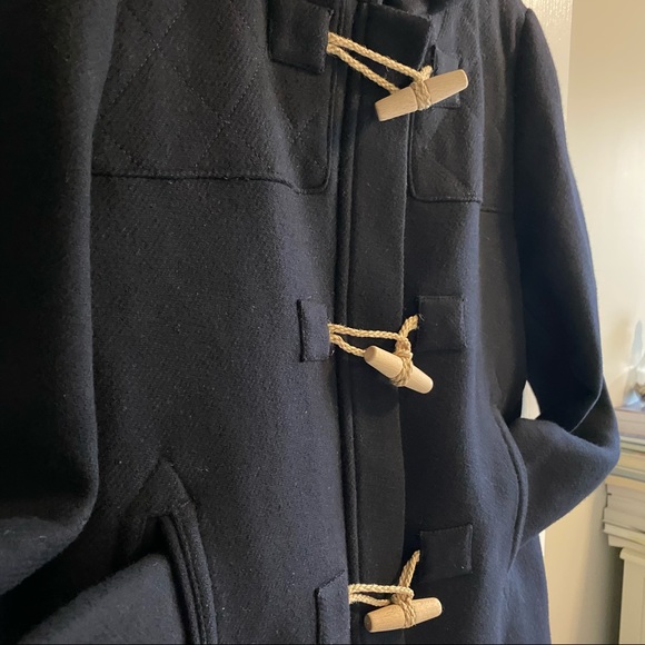 Zara Navy Wool Blend Toggle Hooded Jacket - Picture 9 of 15
